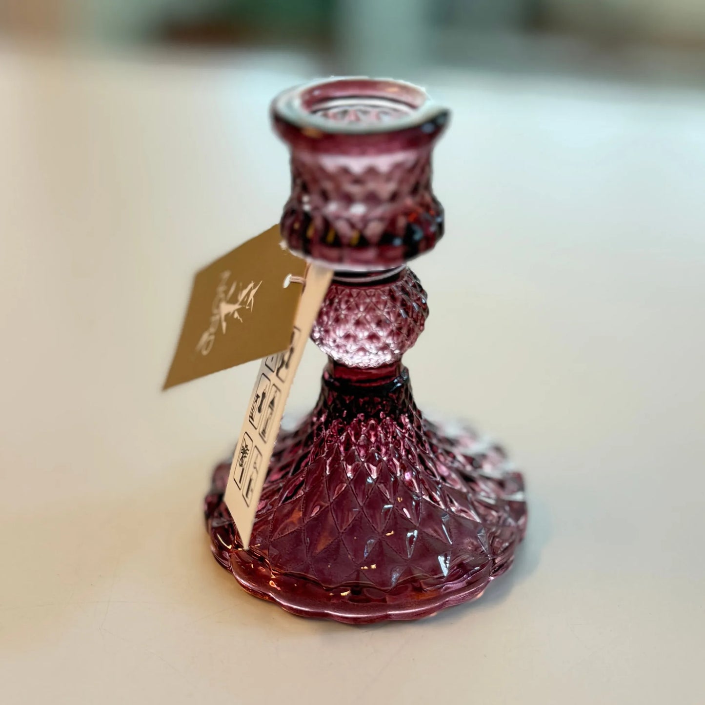 Rosa lysestake i glass 💕✨