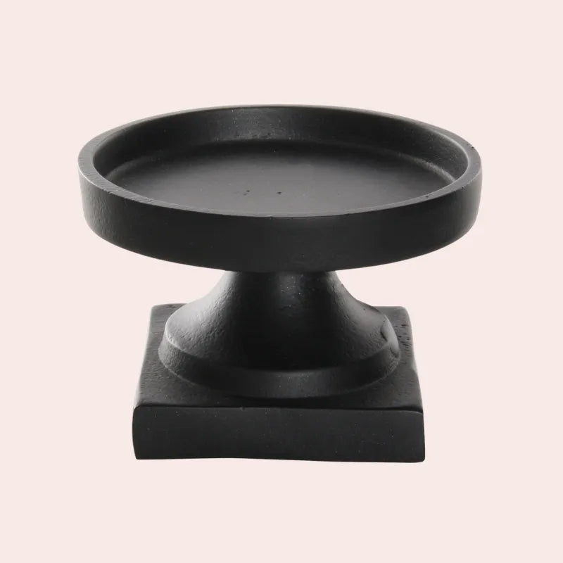 Sort metall lysestake for kubbelys: Ø11 cm