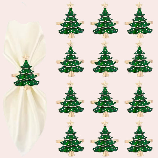 10 serviettringer juletre