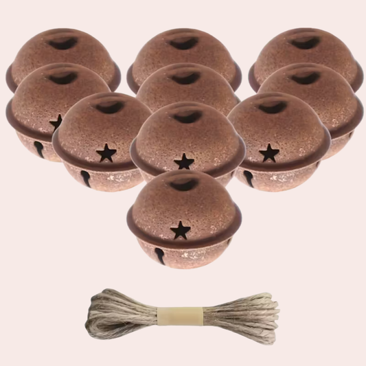 10 håndlagde rustbjeller med hamptau