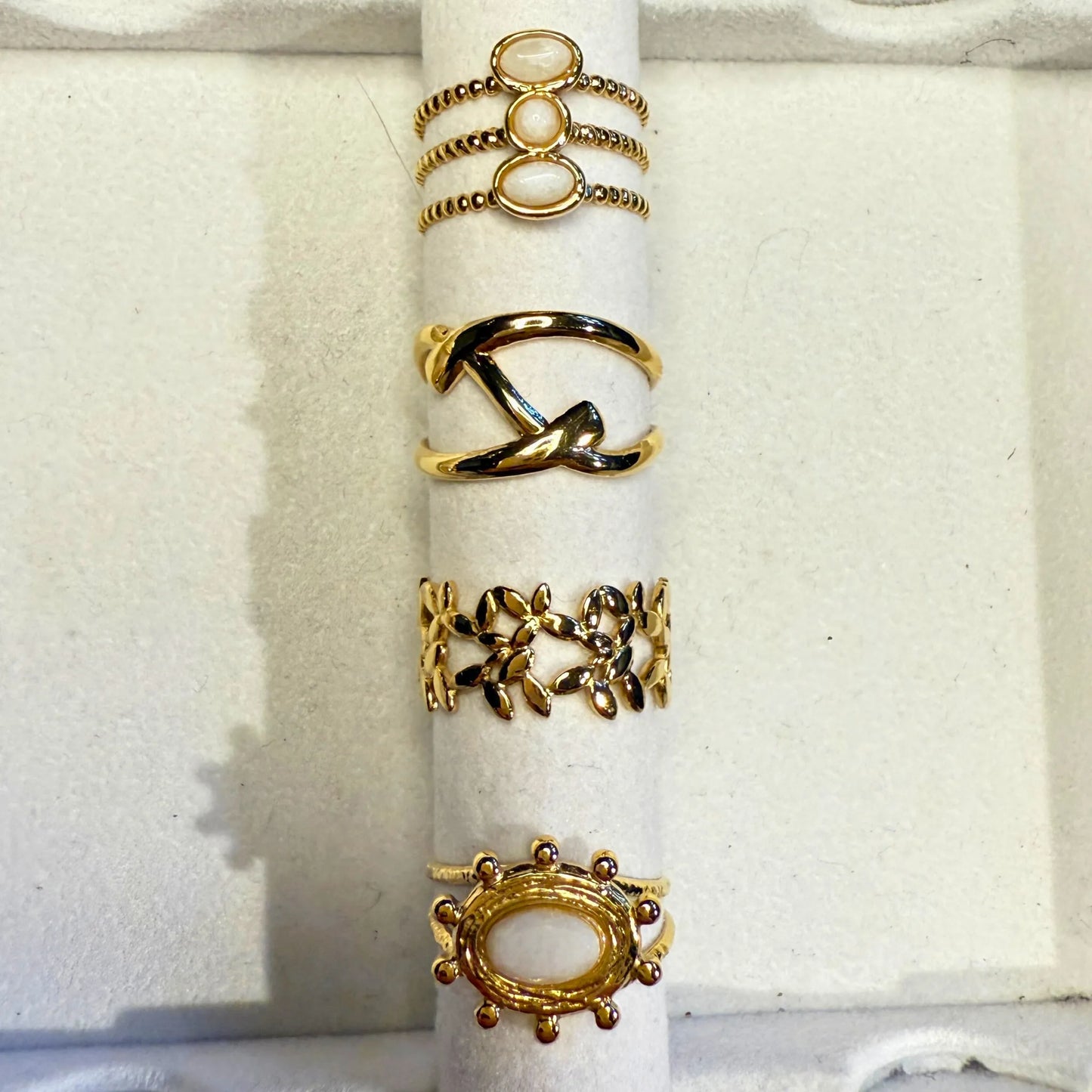 💍 PERNILLE ring- gullbelagt med perlemor