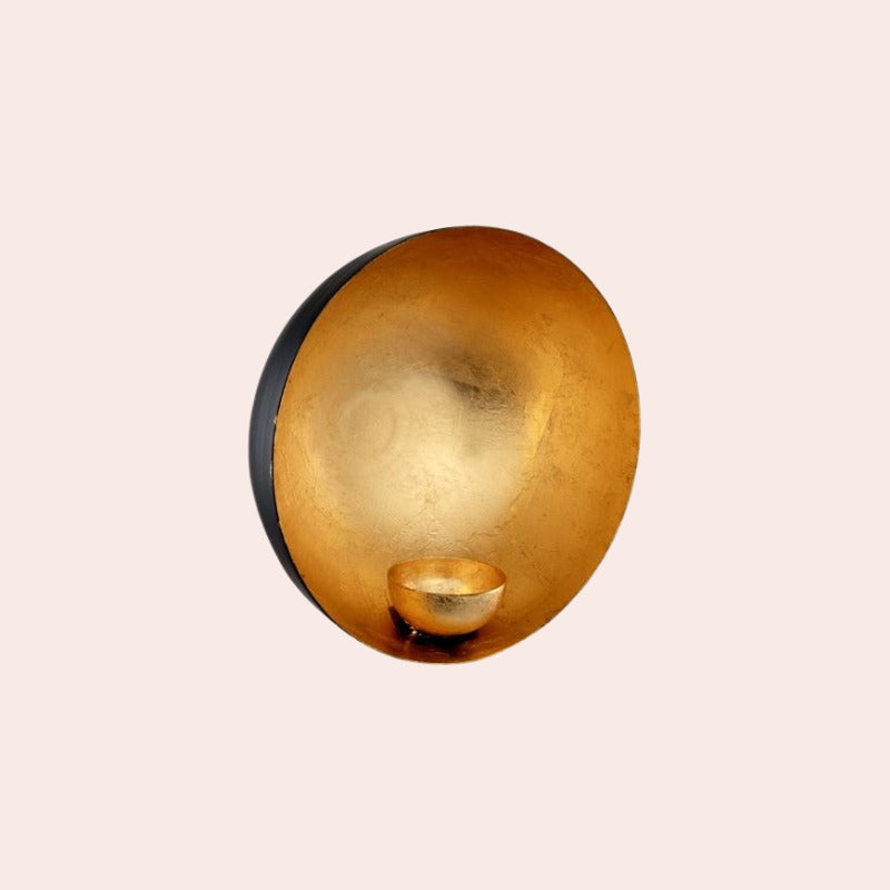 Sort veggstake for telys med gullfarget innside: 3 størrelser