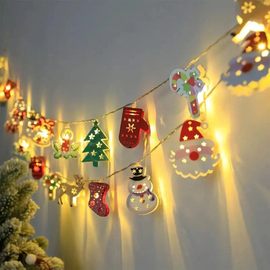 Sjarmerende LED lyslenke med ulike julefigurer