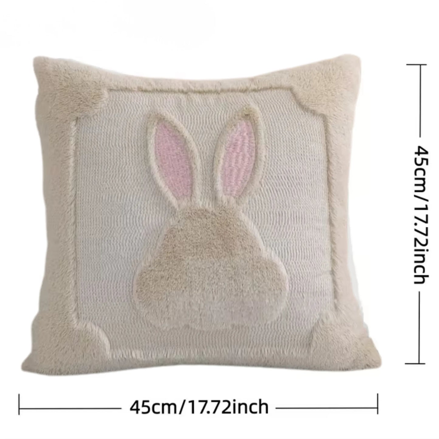 Mykt påskeputetrekk med kanin med rosa ører