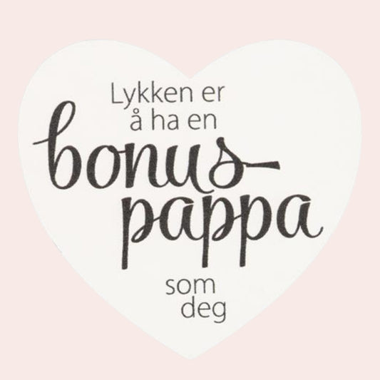 Magnetskilt "Lykken er en bonuspappa som deg": 8x7,5 cm