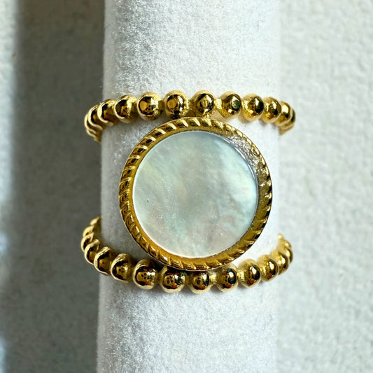 💍 AMALIE ring- gullbelagt med perlemor