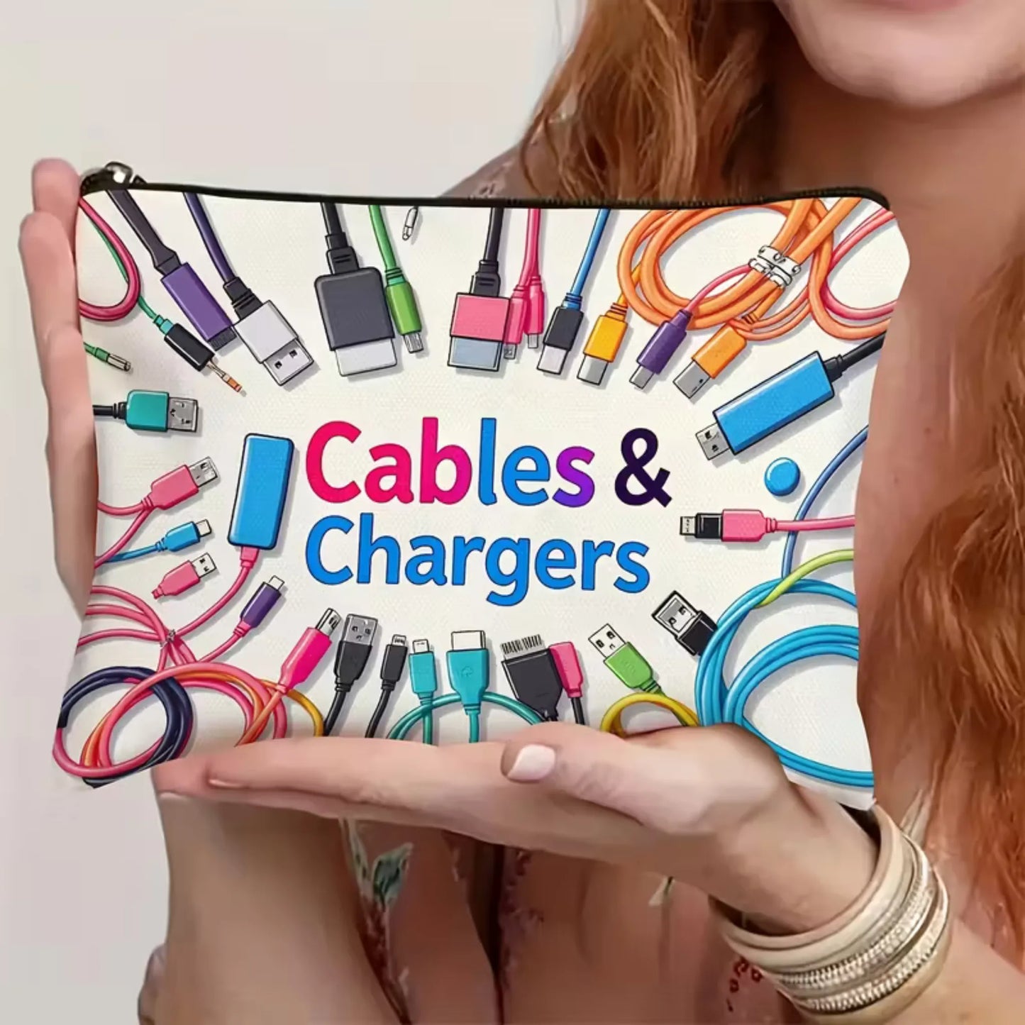 Kabler og ladere - liten toalettveske