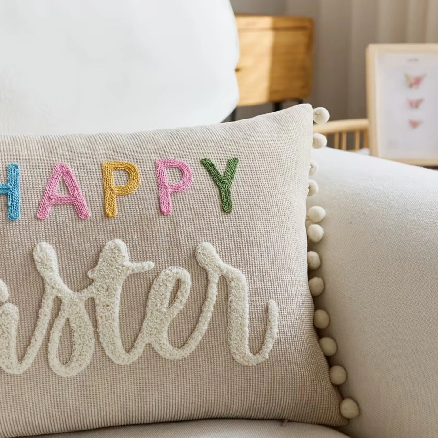 Happy Easter putetrekk med frynser