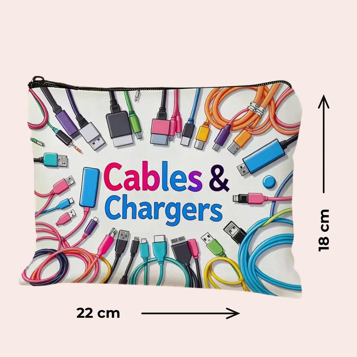 Kabler og ladere - liten toalettveske