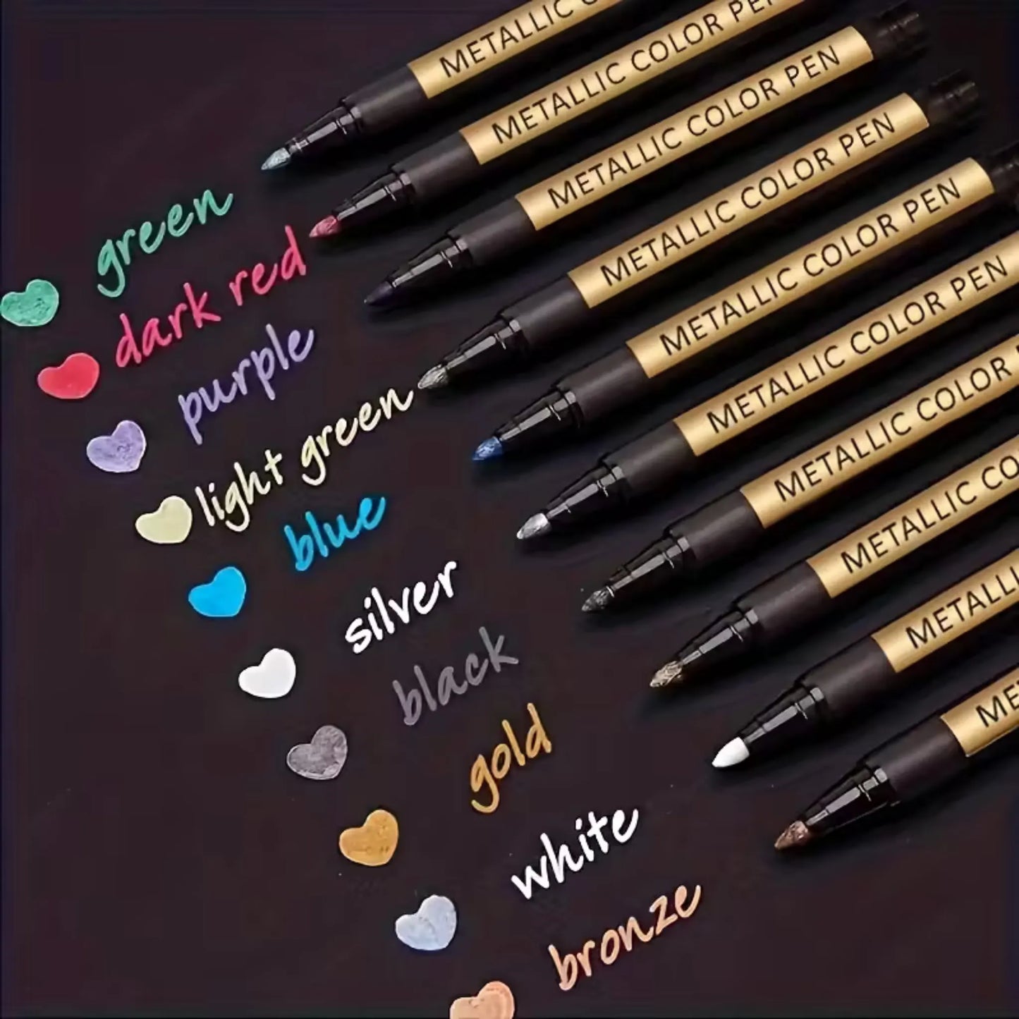 10 metalliske tusjer