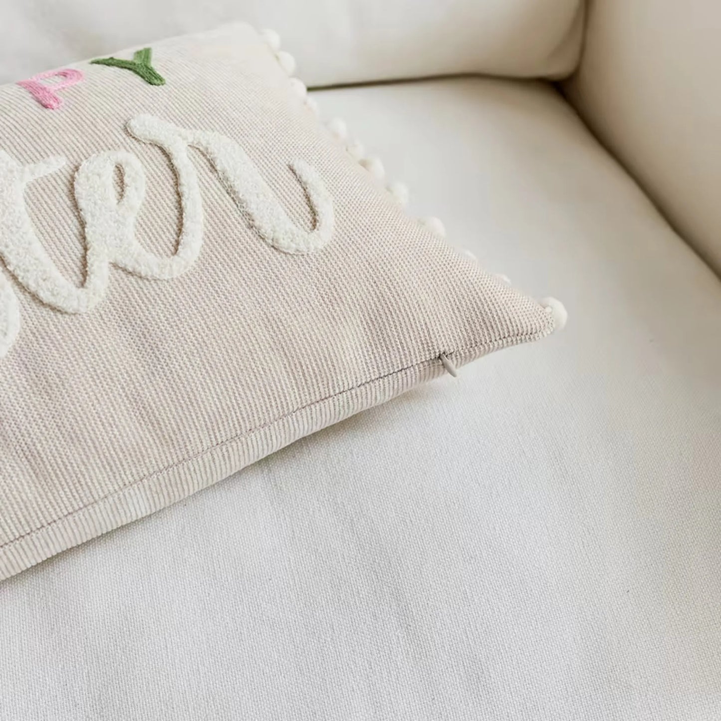 Happy Easter putetrekk med frynser