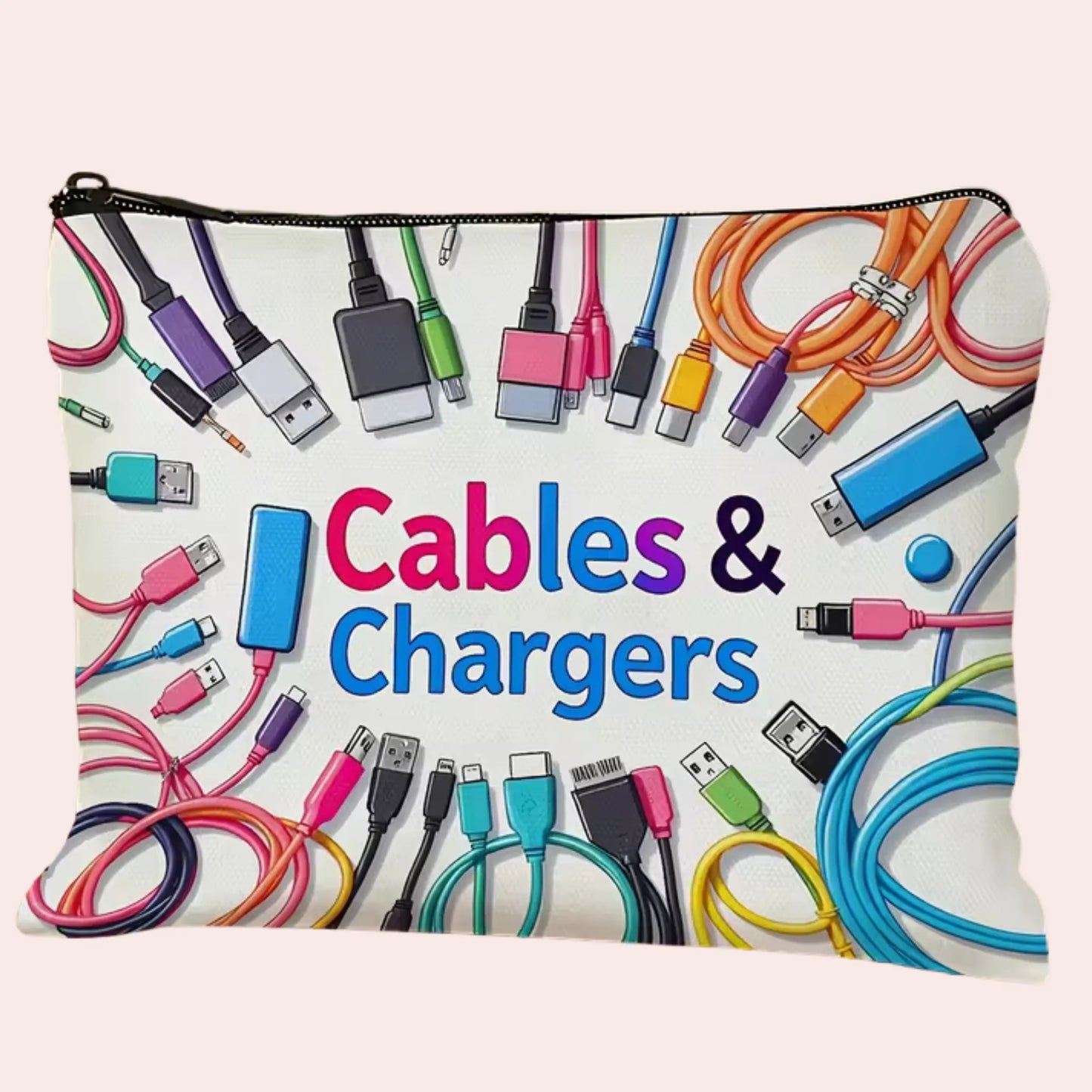 Kabler og ladere - liten toalettveske