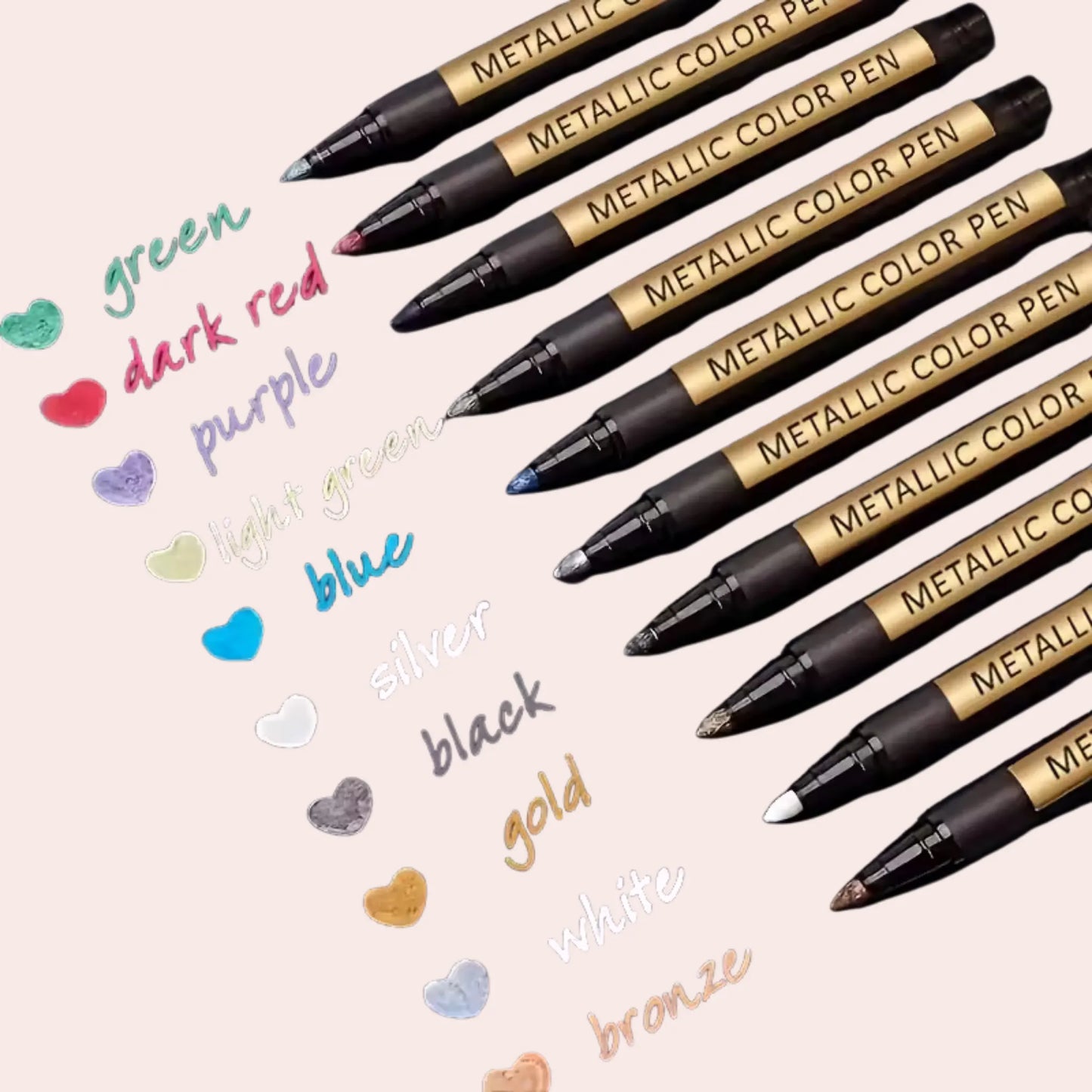 10 metalliske tusjer