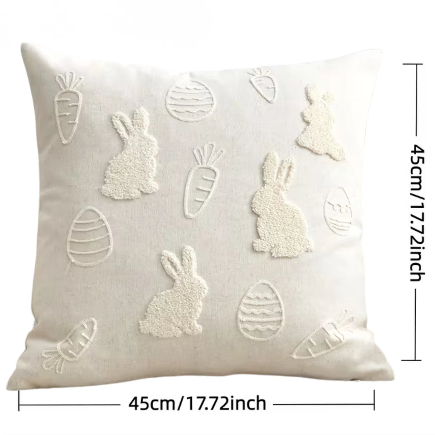 Påske putetrekk med kaniner og gulrøtter