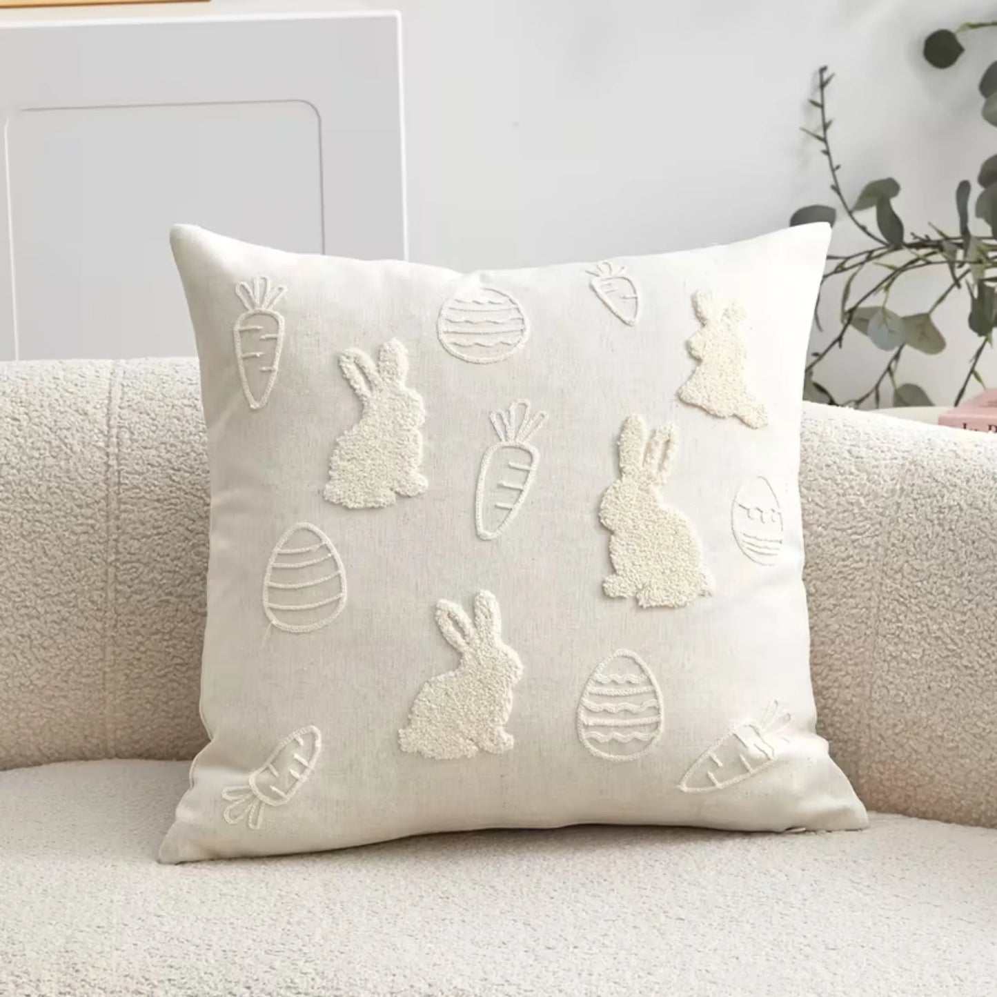 Påske putetrekk med kaniner og gulrøtter