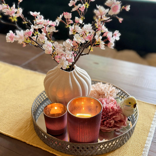 Liten telysholder matt antikk plomme