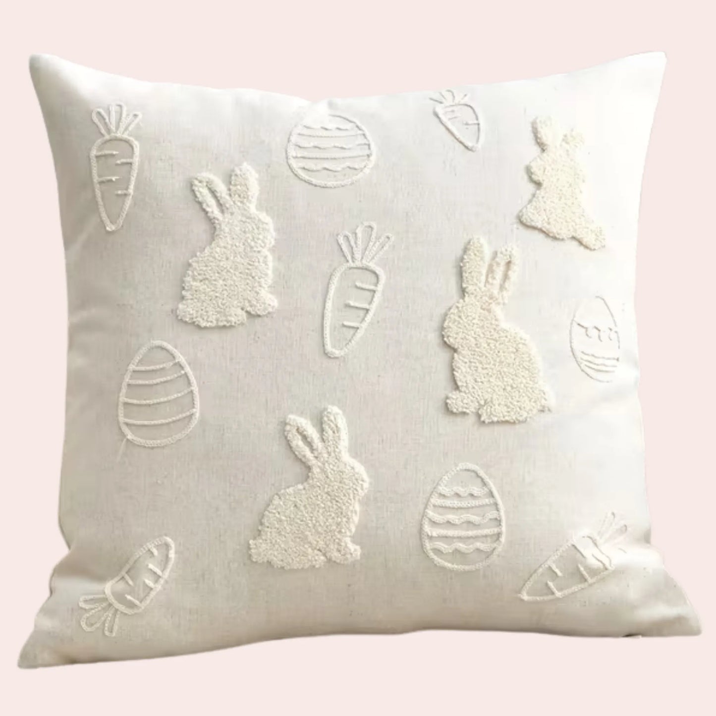 Påske putetrekk med kaniner og gulrøtter