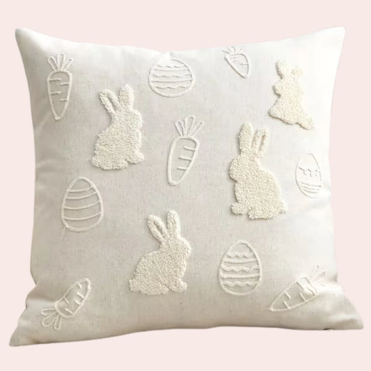 Påske putetrekk med kaniner og gulrøtter