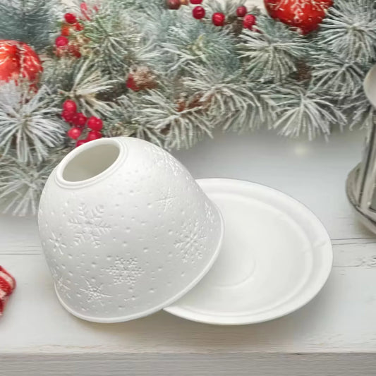 Nydelig telysholder med snøfnugg