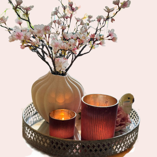 Liten telysholder matt antikk plomme