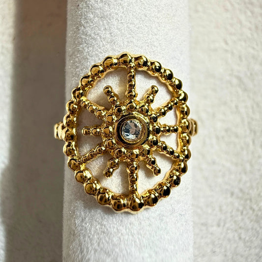 AMALIE ring- gullbelagt 100% rustfritt stål