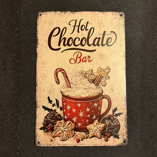 Vintage "Hot Chocolate Bar" metallskilt