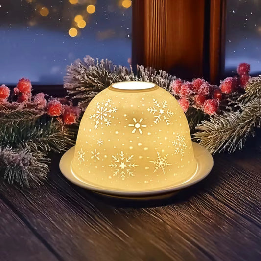 Nydelig telysholder med snøfnugg