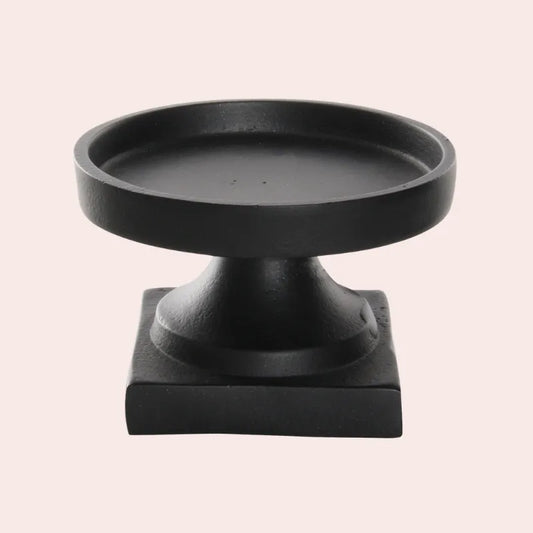 Sort metall lysestake for kubbelys: Ø11 cm