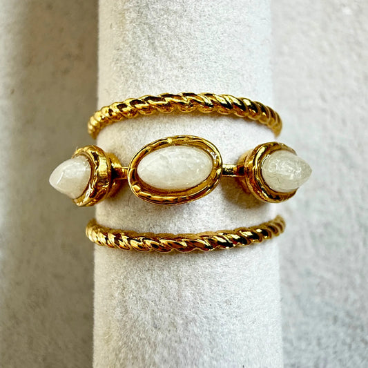 💍 MONA ring- gullbelagt med perlemor