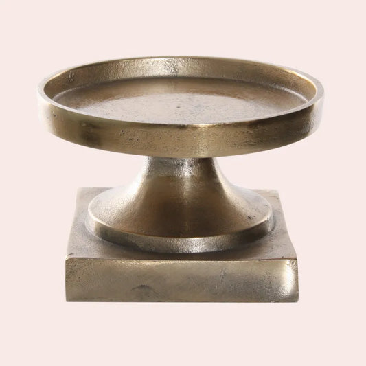 Gull metall lysestake for kubbelys: Ø14,5 cm