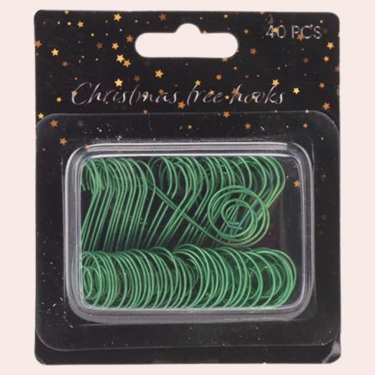 Grønne metallkroker: 40 stk