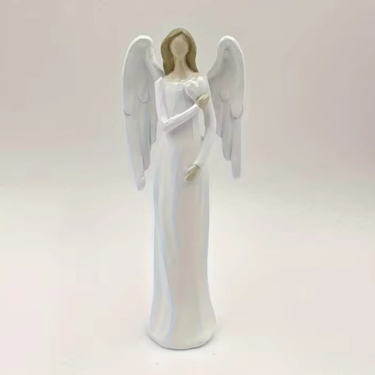 Hvit engel med hjerte (Kjærlighetens vokterengel) 🤍