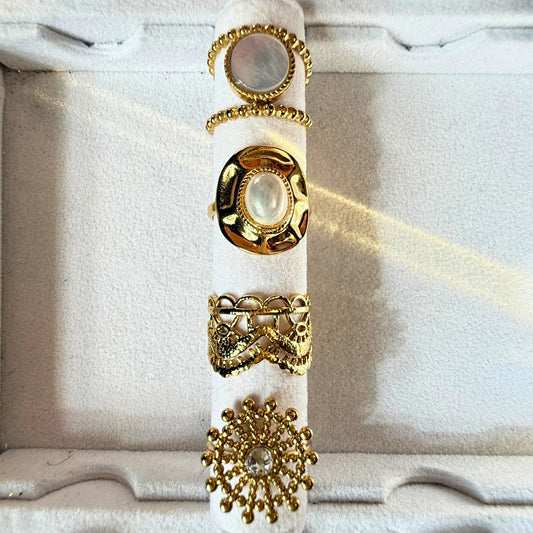 💍 TIRIL ring- gullbelagt med perlemor