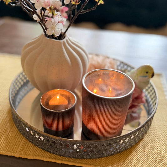 Liten telysholder matt antikk brun