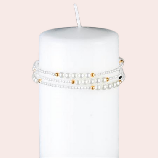 Lysdekor perlebånd med kobber: 56 cm