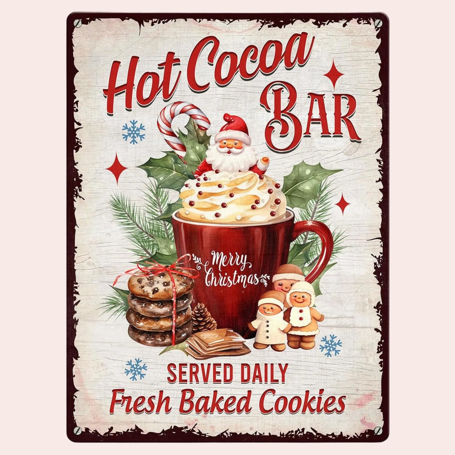 "Hot Cocoa Bar" metallskilt