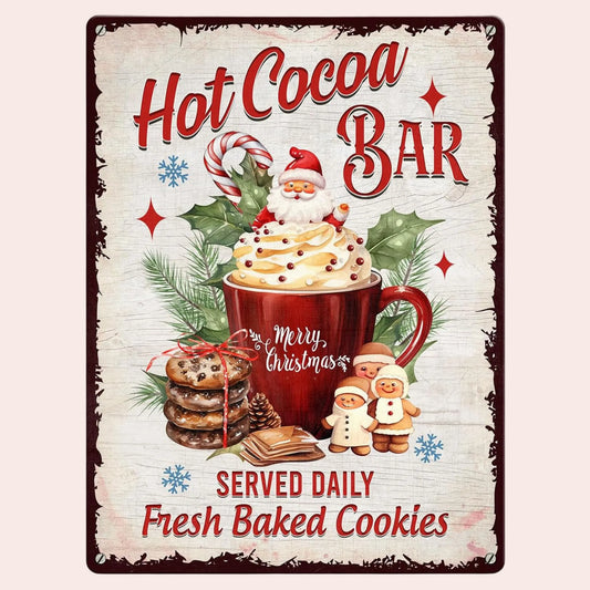 "Hot Cocoa Bar" metallskilt