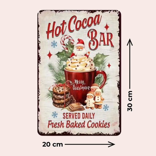 "Hot Cocoa Bar" metallskilt
