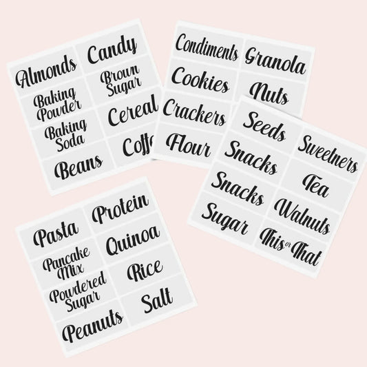 Merkelapper for kjøkkenet