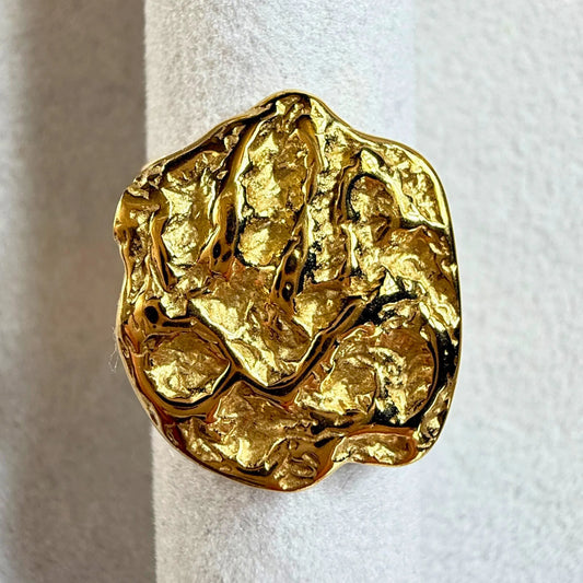 SIRI ring- gullbelagt 100% rustfritt stål