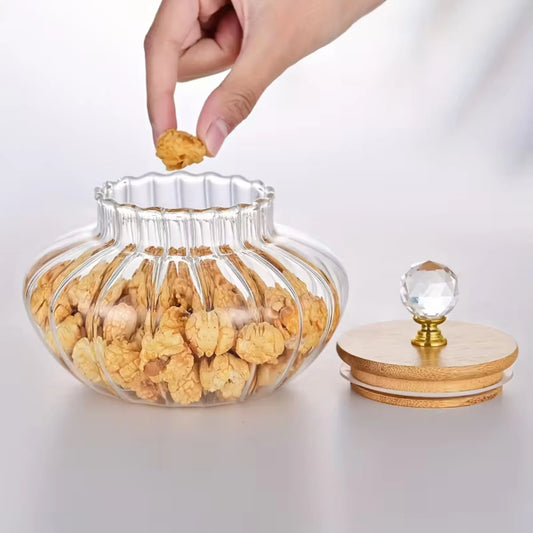 Glasskrukke med striper