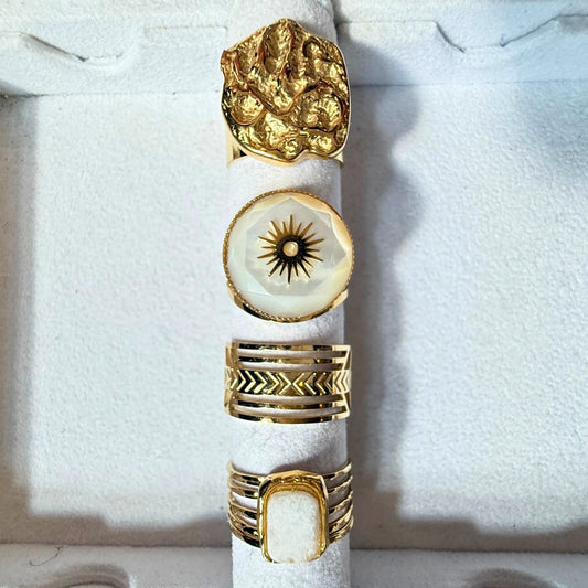 SIRI ring- gullbelagt 100% rustfritt stål