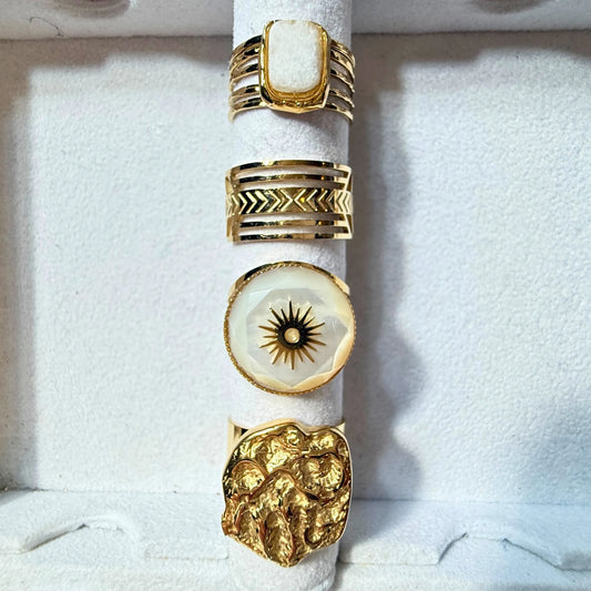 💍 SIRI ring- gullbelagt med perlemor