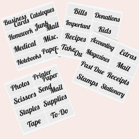 Merkelapper for kontoret