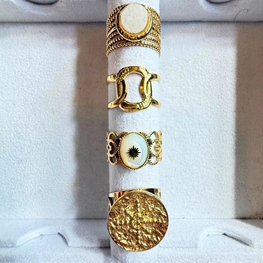 KAROLINE ring- gullbelagt 100% rustfritt stål