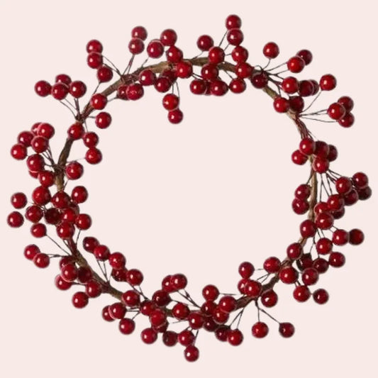 Krans med røde bær: Ø15 cm