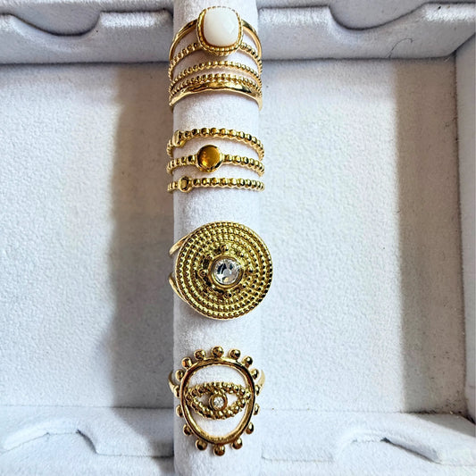 JULIE ring- gullbelagt 100% rustfritt stål