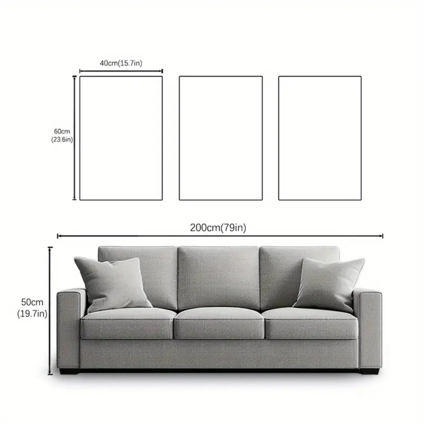Vintage julemotiv på lerret - 3 stk