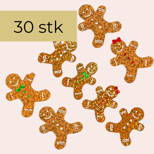 30 klistremerker pepperkakemenn