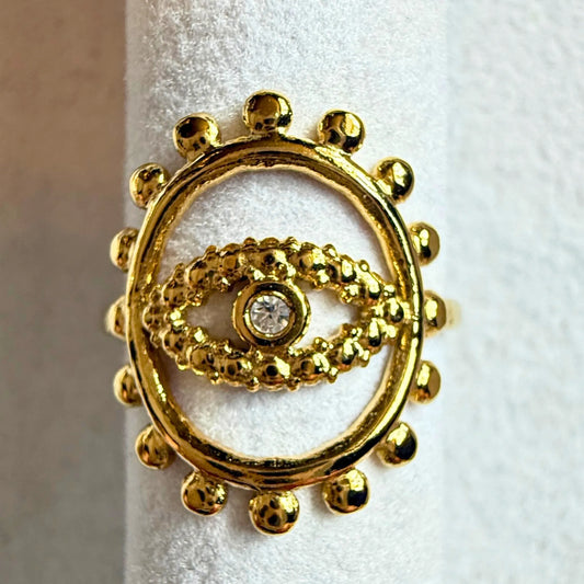 JULIE ring- gullbelagt 100% rustfritt stål